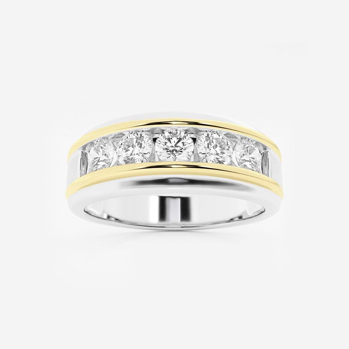 1 ctw Round Lab Grown Diamond Men's Channel Set Wedding Band