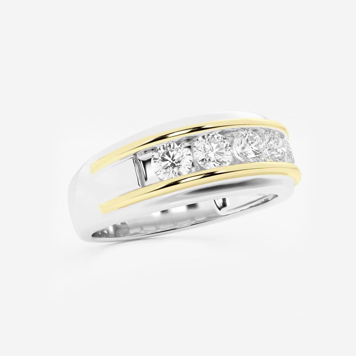 Additional Image 1 for  1 ctw Round Lab Grown Diamond Men's Channel Set Wedding Band