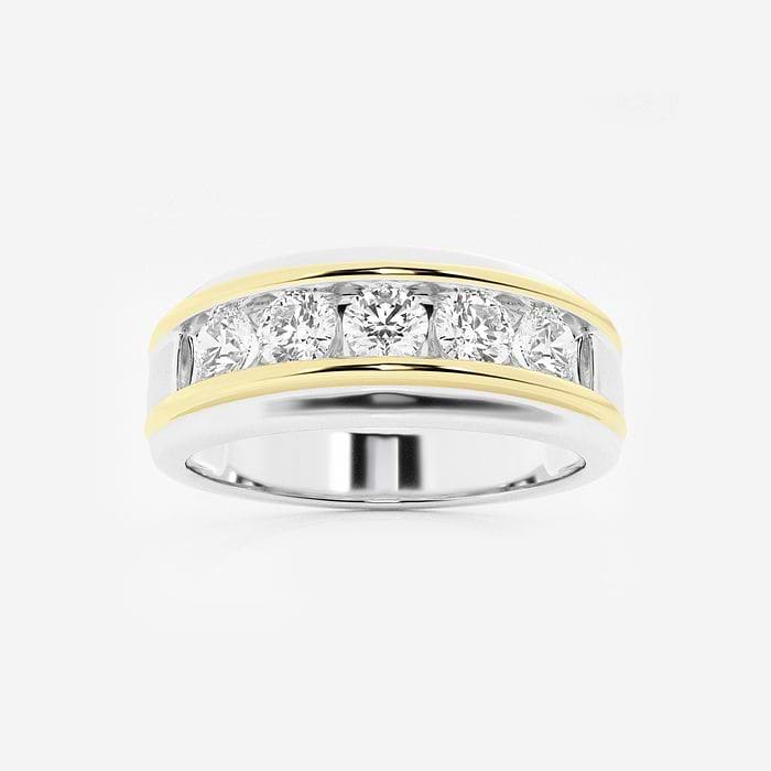 Men's Round Channel Set Wedding Band