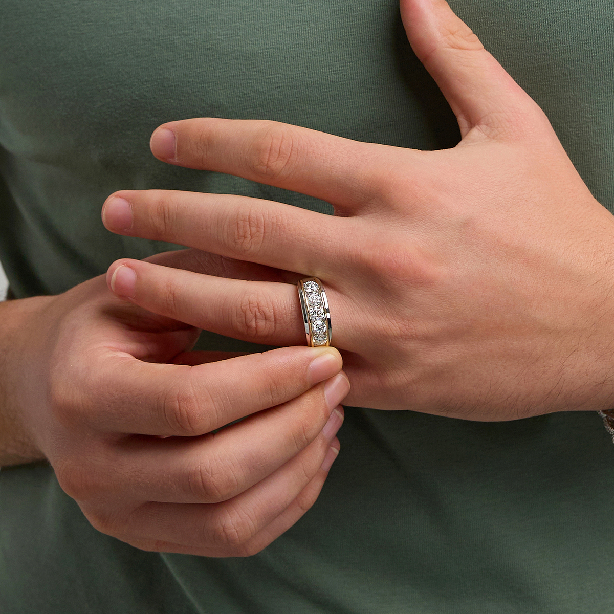 2 ctw Round Lab Grown Diamond Five-Stone Wedding Band