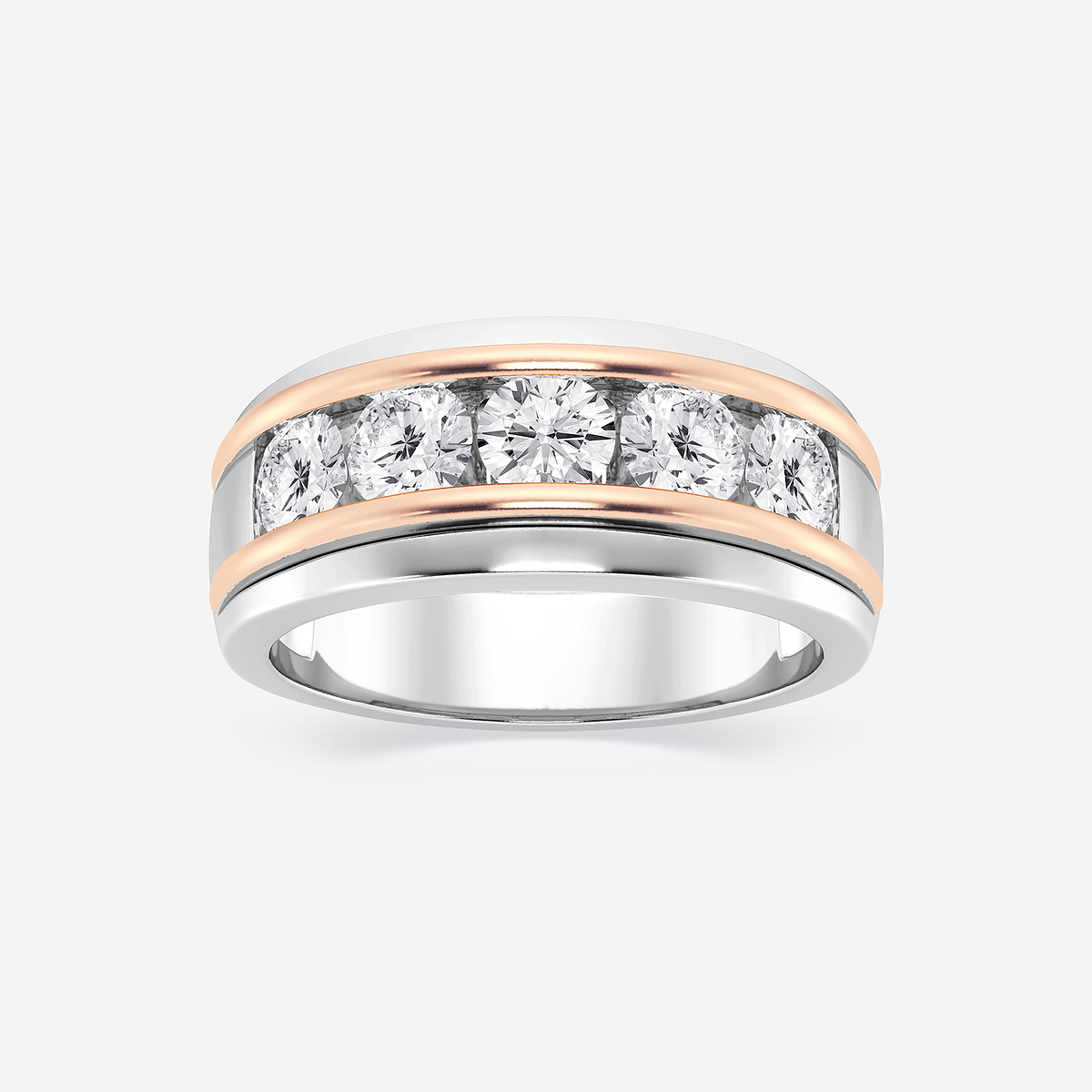 2 ctw Round Lab Grown Diamond Five-Stone Wedding Band