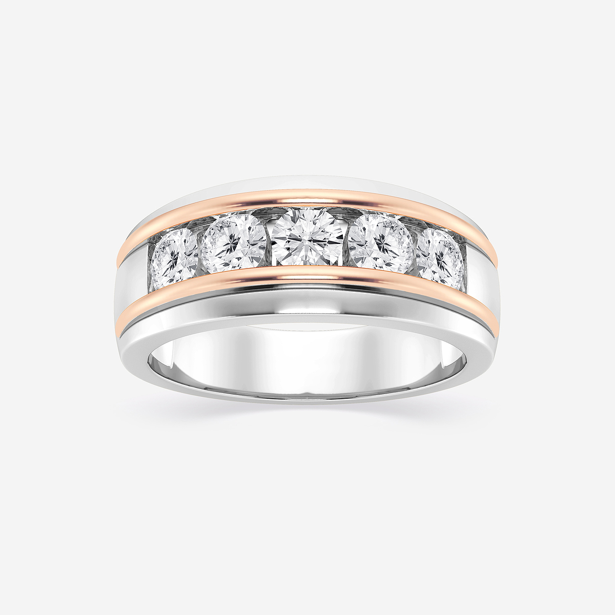 1 2/3 ctw Round Lab Grown Diamond Five-Stone Wedding Band