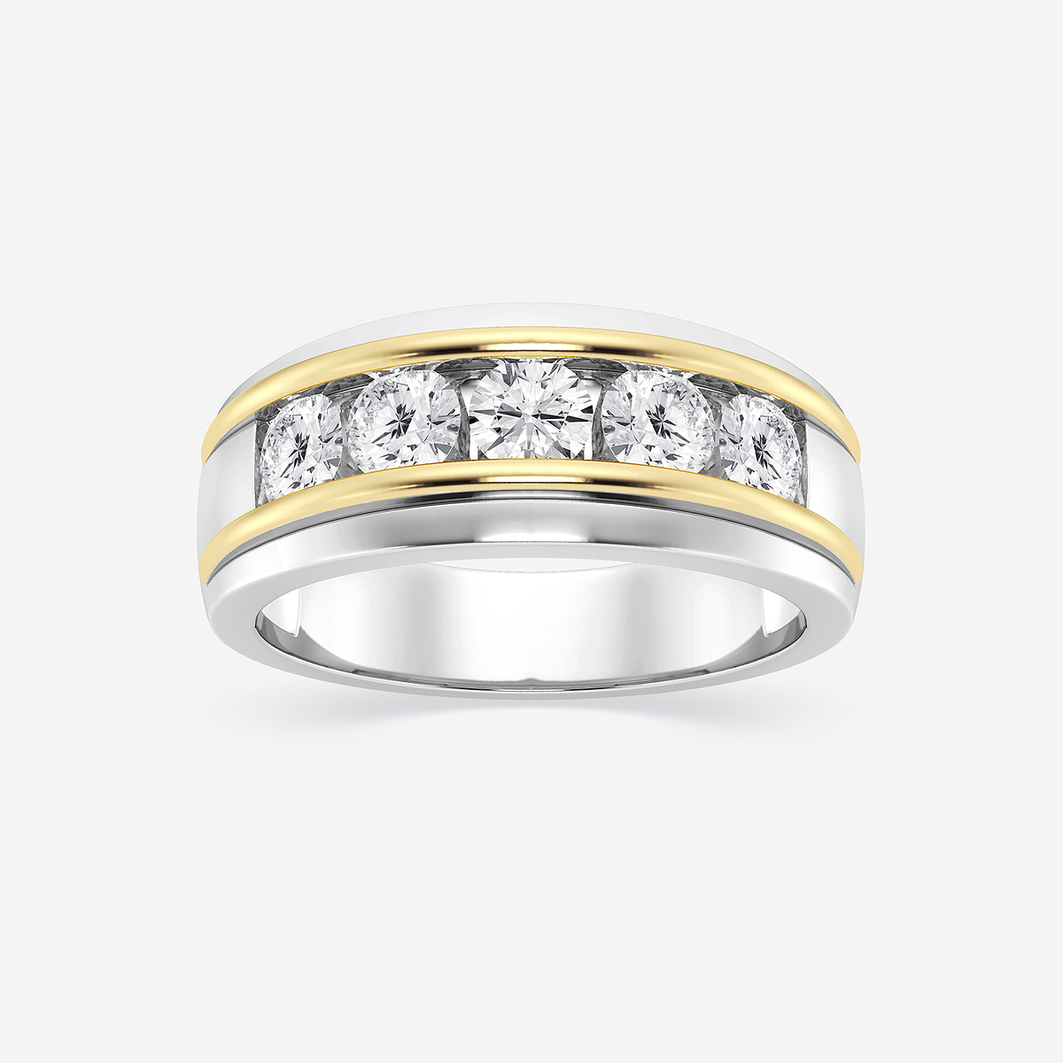 1 2/3 ctw Round Lab Grown Diamond Five-Stone Wedding Band