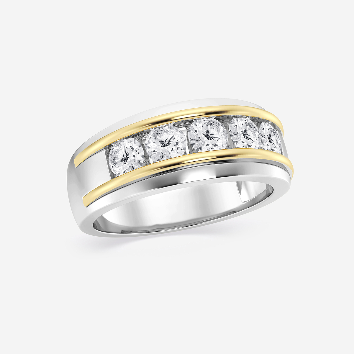 Additional Image 1 for  1 2/3 ctw Round Lab Grown Diamond Five-Stone Wedding Band