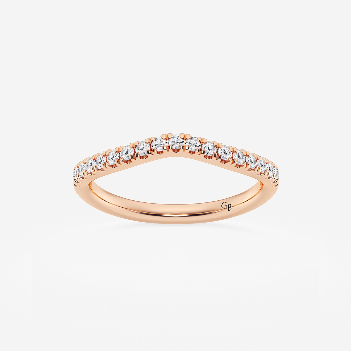 1/4 ctw Round Lab Grown Diamond Contour Wedding Band
