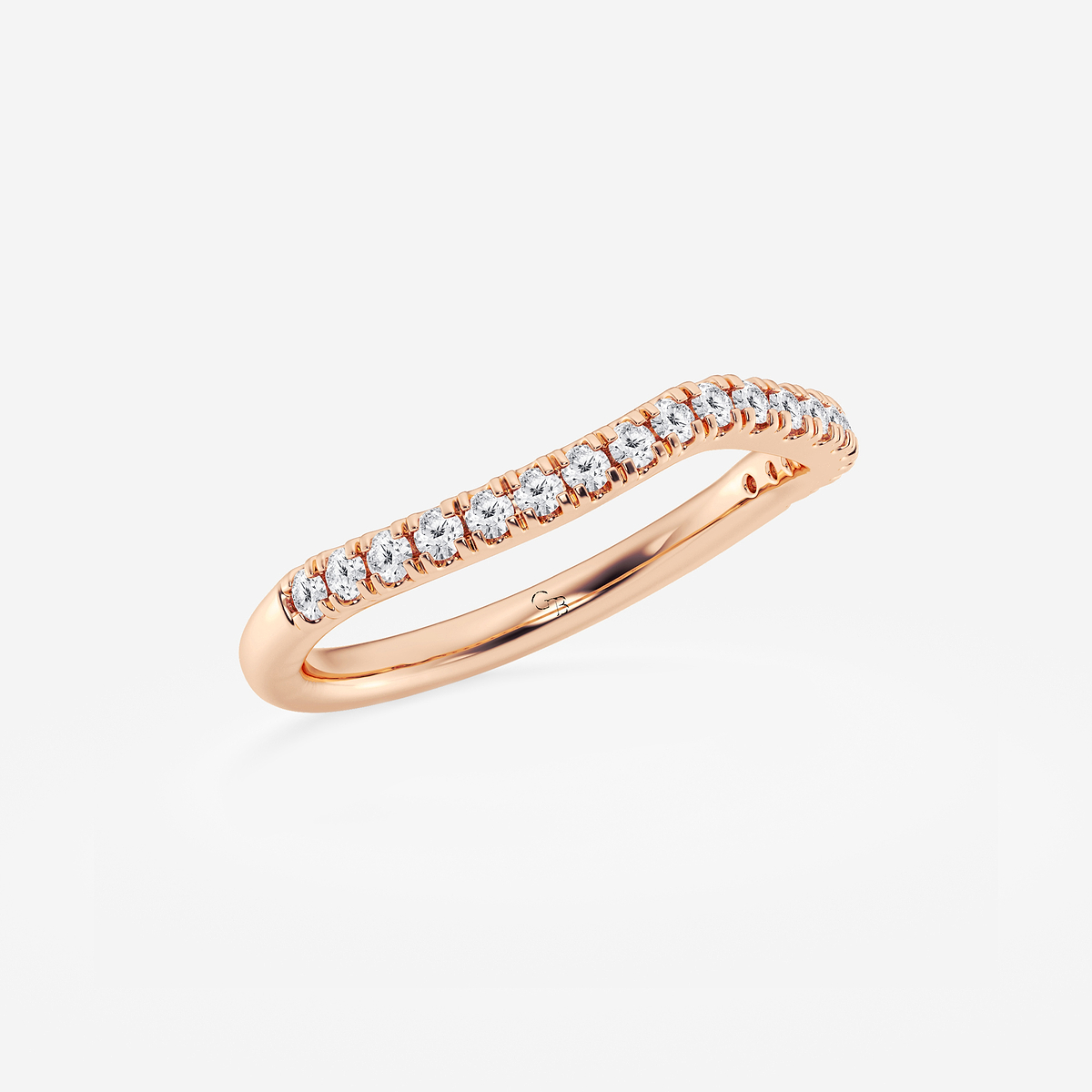 Additional Image 1 for  1/4 ctw Round Lab Grown Diamond Contour Wedding Band