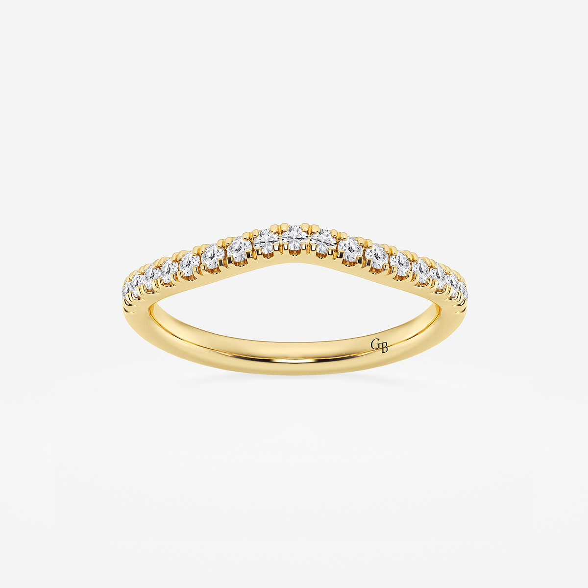 1/4 ctw Round Lab Grown Diamond Contour Wedding Band