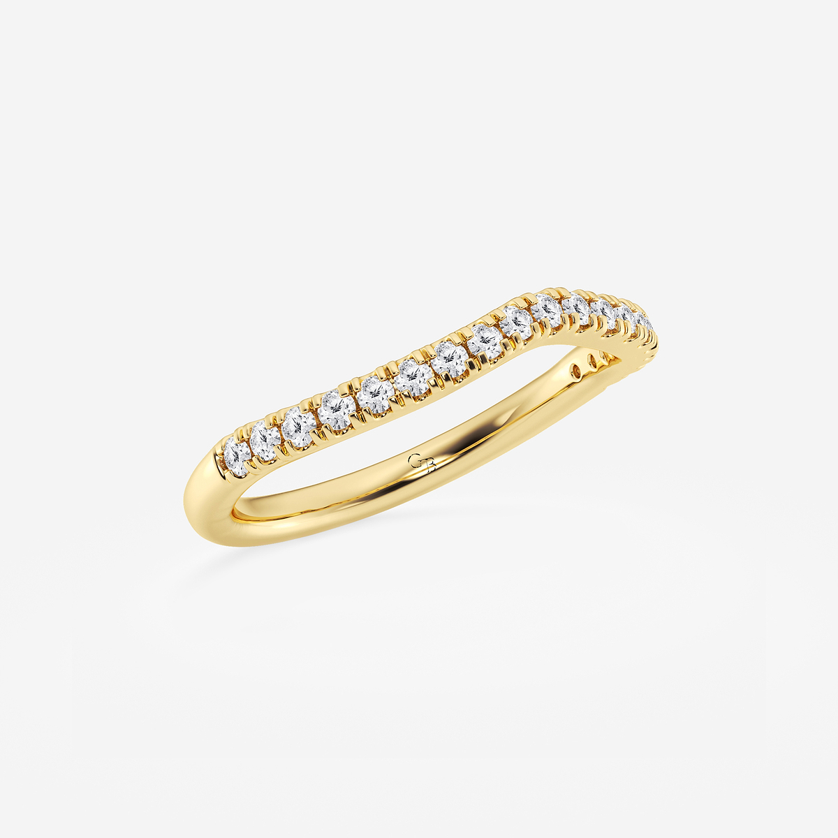 Additional Image 1 for  1/4 ctw Round Lab Grown Diamond Contour Wedding Band