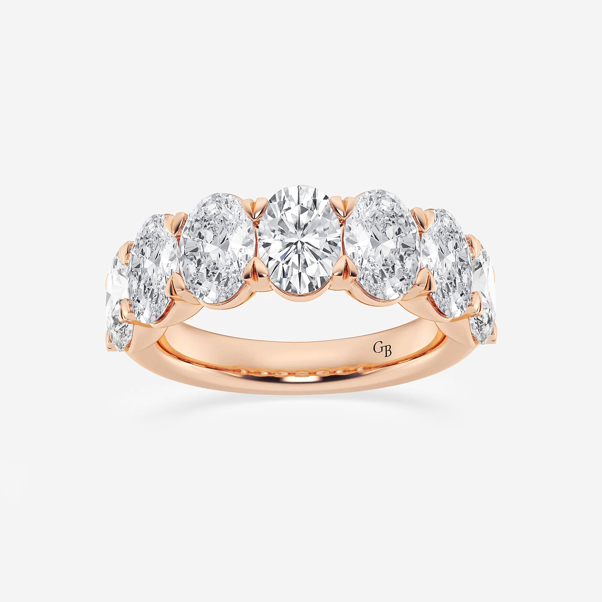 5 ctw Oval Lab Grown Diamond Seven-Stone Anniversary Band