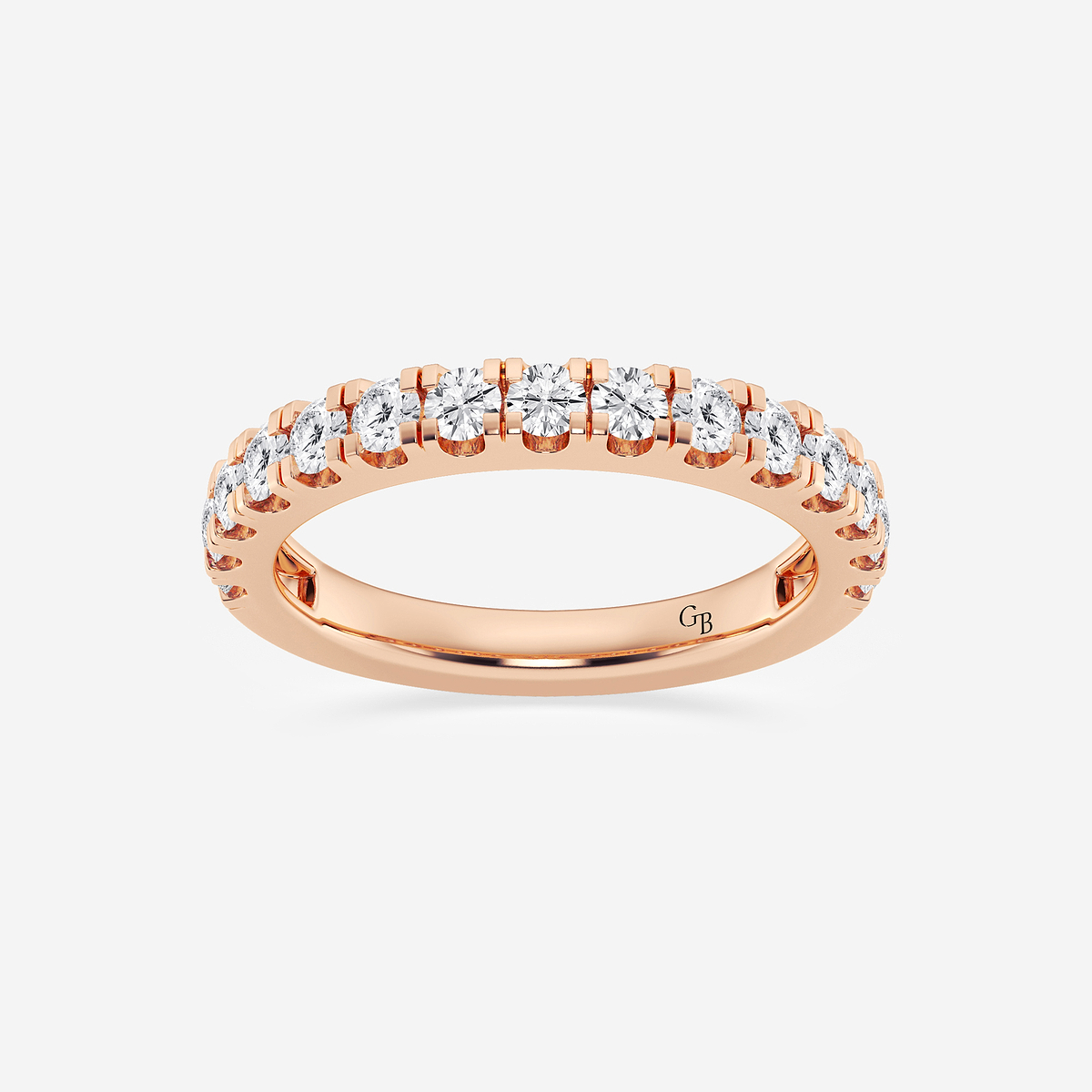 3/4 ctw Round Lab Grown Diamond Prong Set Wedding Band