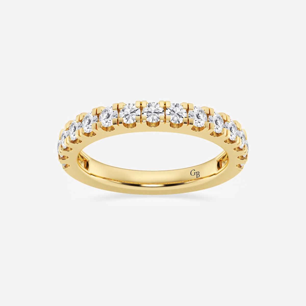3/4 ctw Round Lab Grown Diamond Prong Set Wedding Band