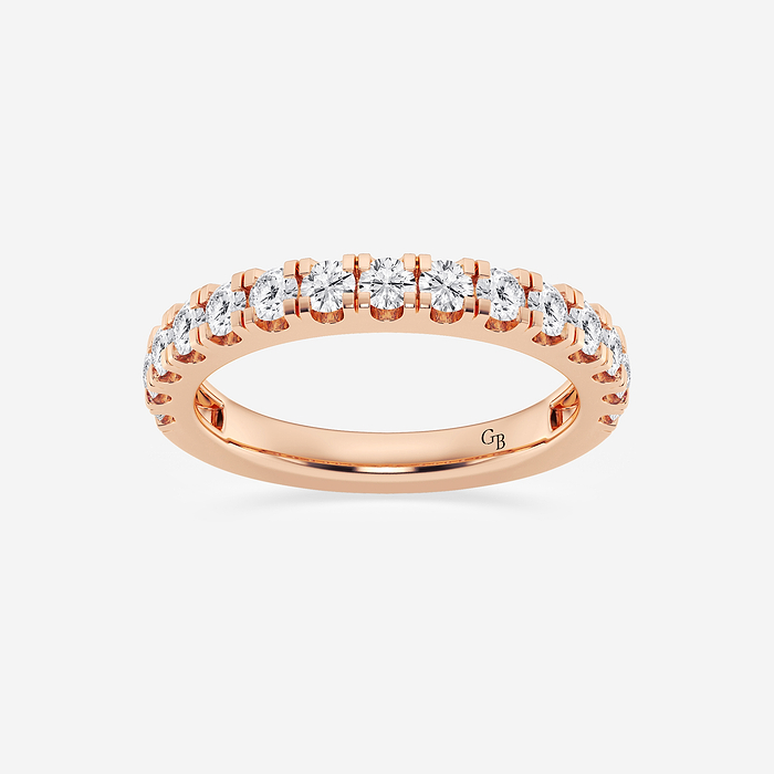 3/4 ctw Round Lab Grown Diamond Prong Set Wedding Band