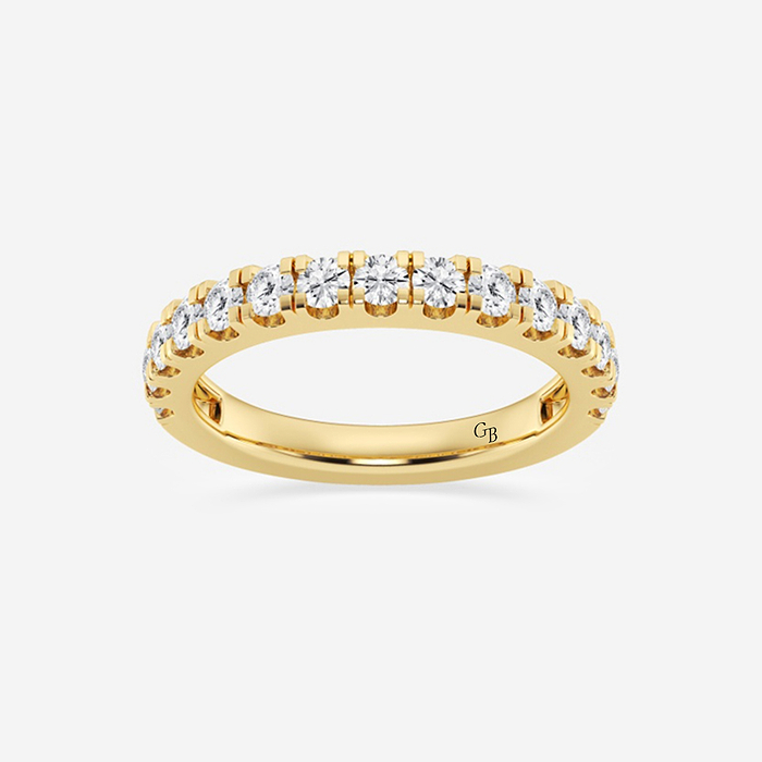3/4 ctw Round Lab Grown Diamond Prong Set Wedding Band