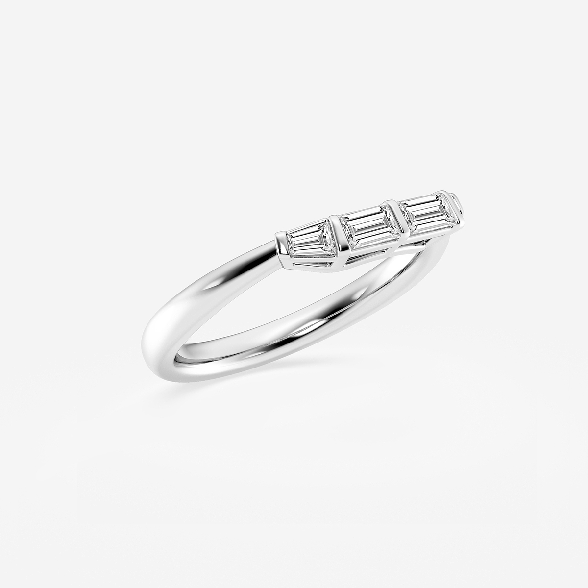 Additional Image 1 for  1/3 ctw Tapered Baguette Lab Grown Diamond Wedding Band