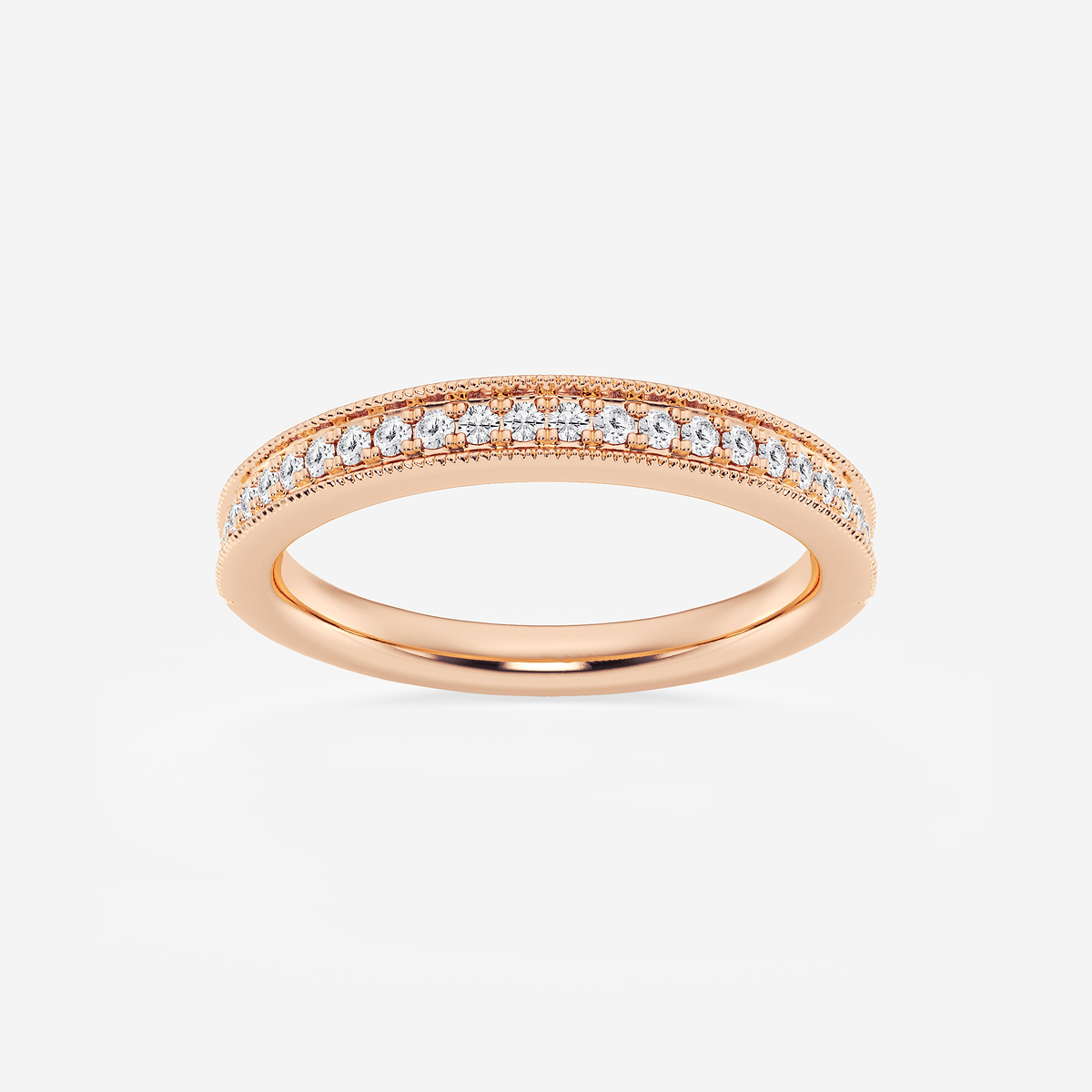 1/5 ctw Round Lab Grown Diamond Milgrain Wedding Band