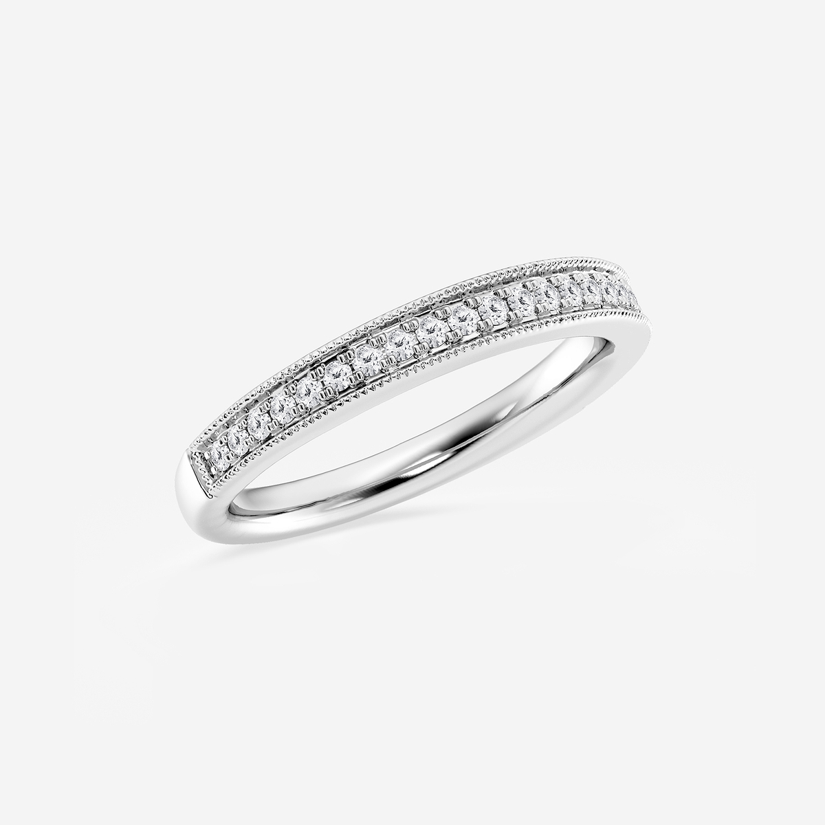 Additional Image 1 for  1/5 ctw Round Lab Grown Diamond Milgrain Wedding Band