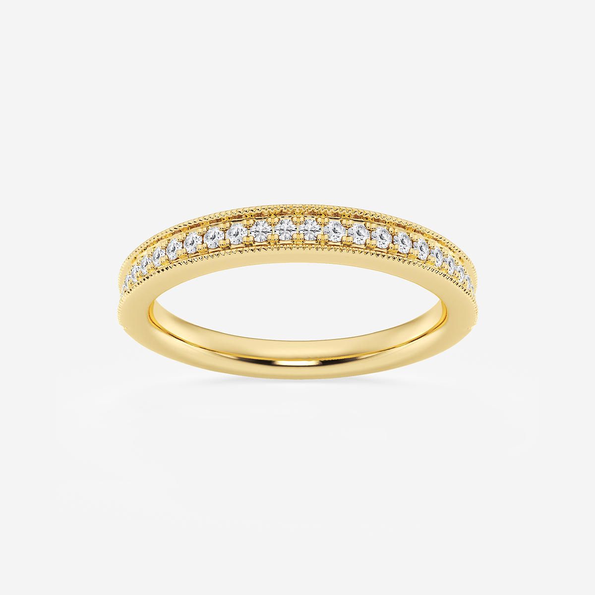 1/5 ctw Round Lab Grown Diamond Milgrain Wedding Band
