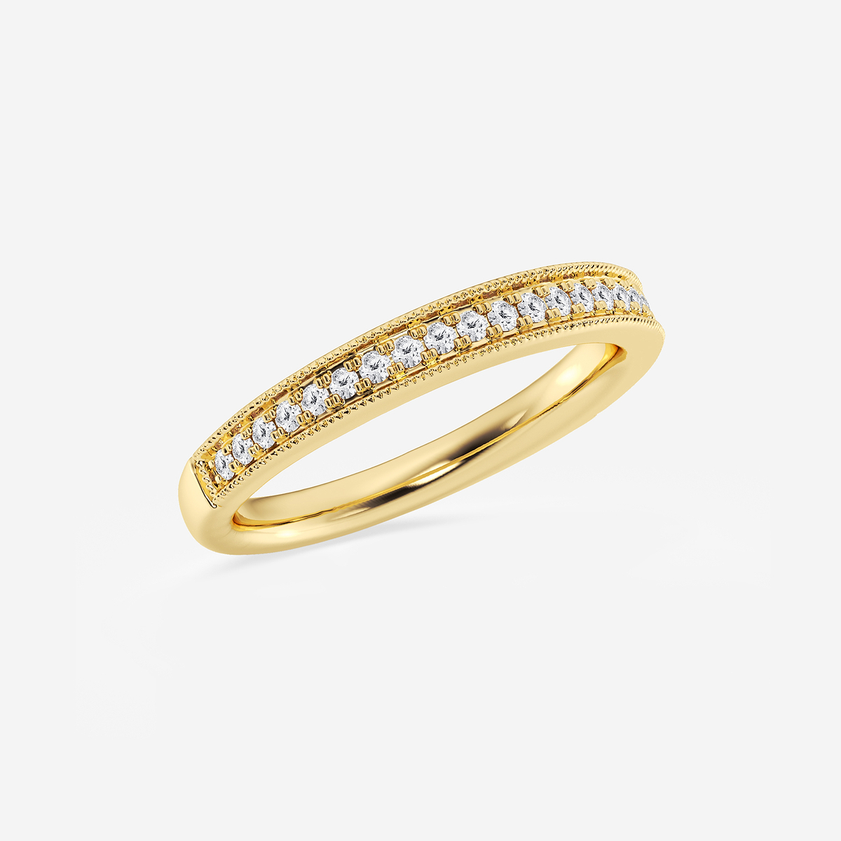 Additional Image 1 for  1/5 ctw Round Lab Grown Diamond Milgrain Wedding Band