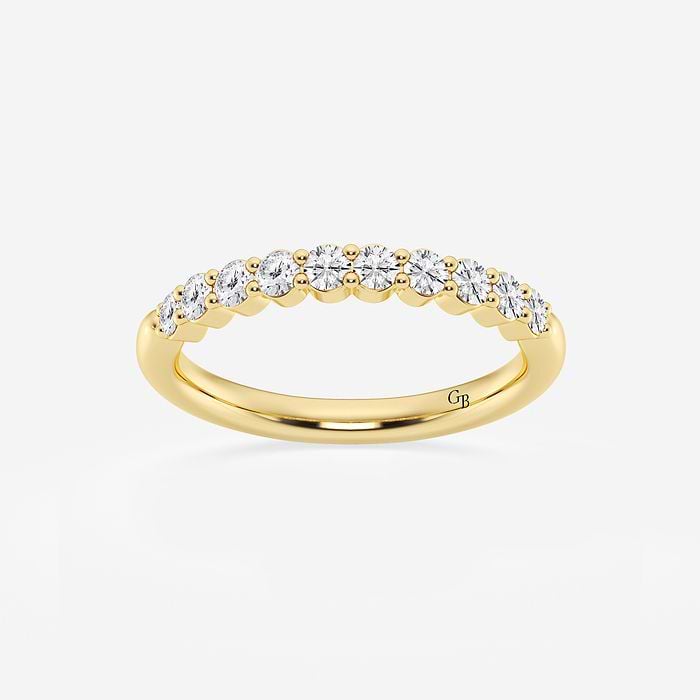 1 1/2 ctw Radiant Lab Grown Diamond Graduated Engagement Ring 14K Yellow Gold, E+, VS1+