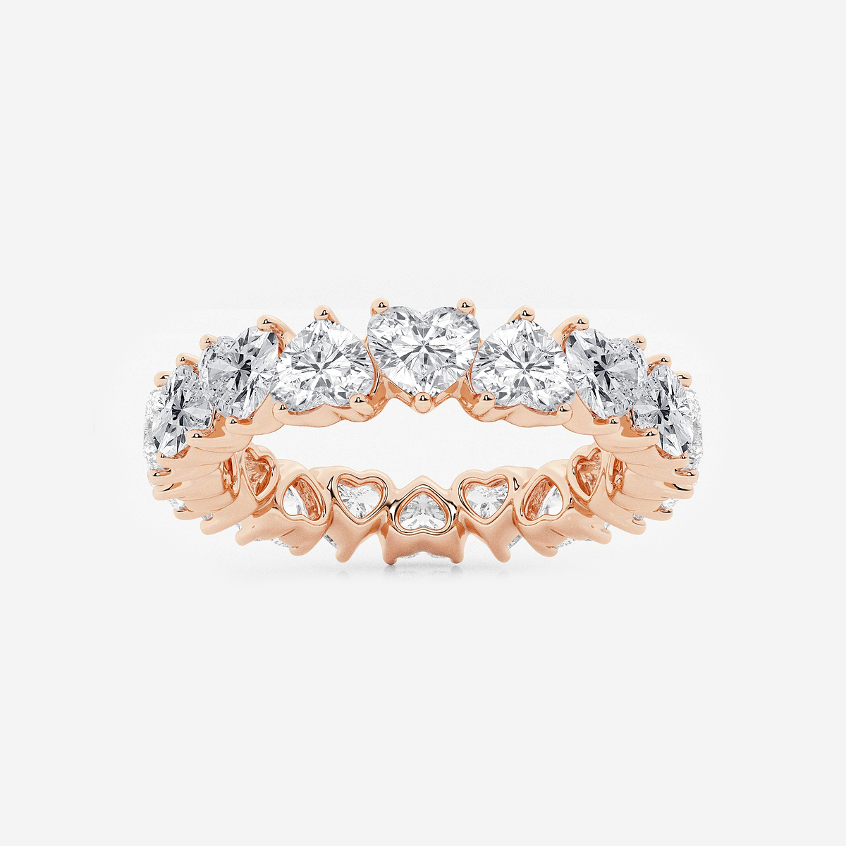 3 5/8 ctw Alternating Heart Lab Grown Diamond Eternity Band - 4.3mm Width