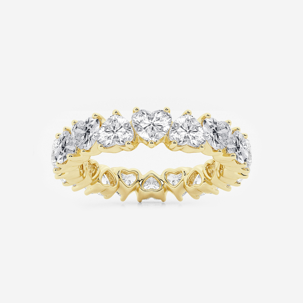 3 5/8 ctw Alternating Heart Lab Grown Diamond Eternity Band - 4.3mm Width