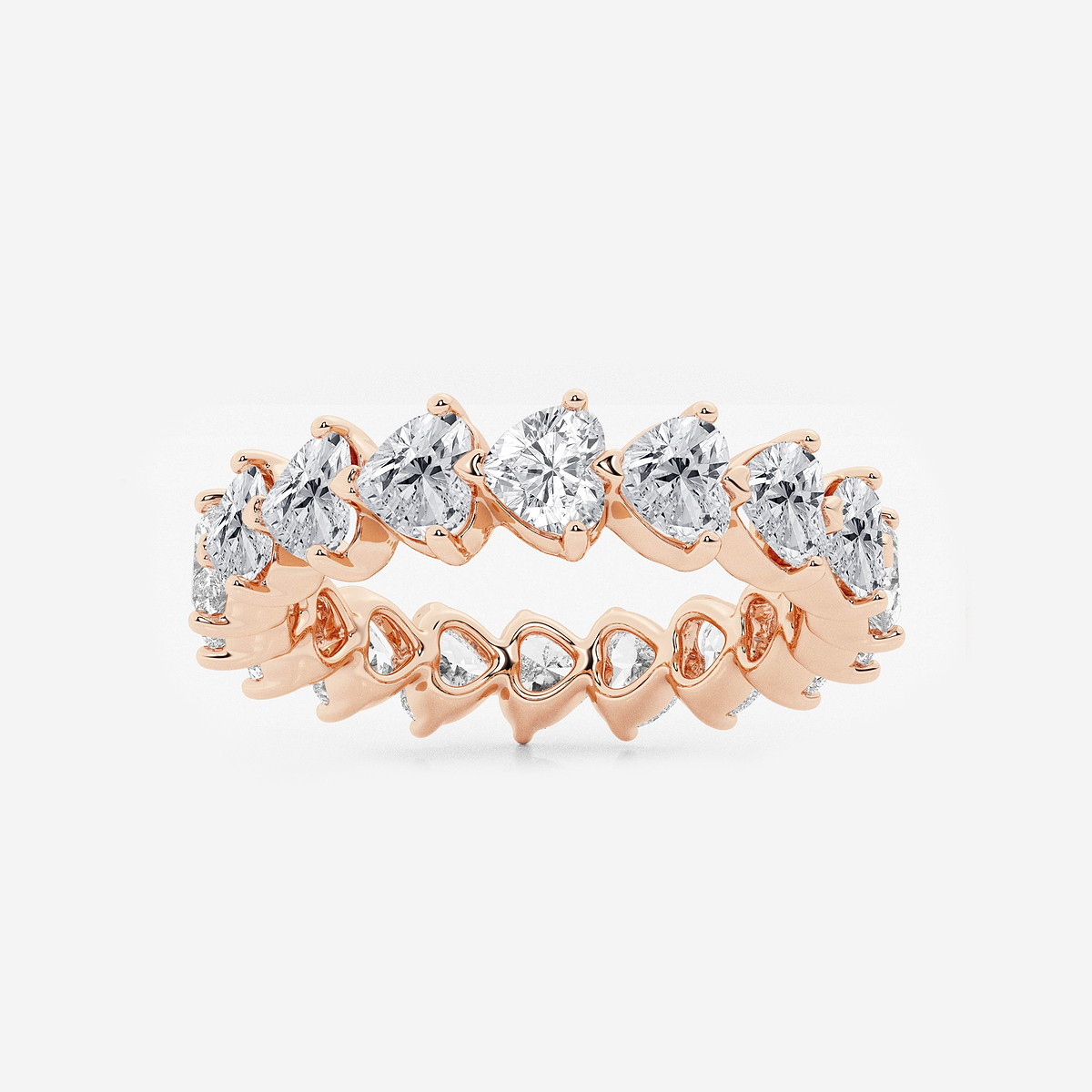 3 5/8 ctw Floating Heart Lab Grown Diamond Eternity Band - 4.8mm Width