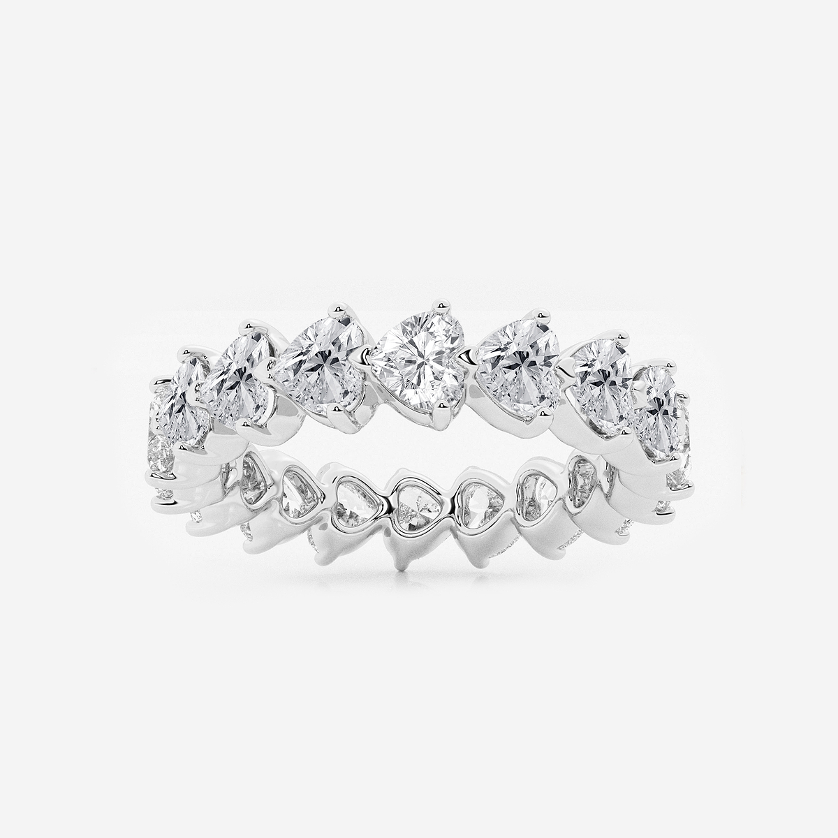 3 5/8 ctw Floating Heart Lab Grown Diamond Eternity Band - 4.8mm Width