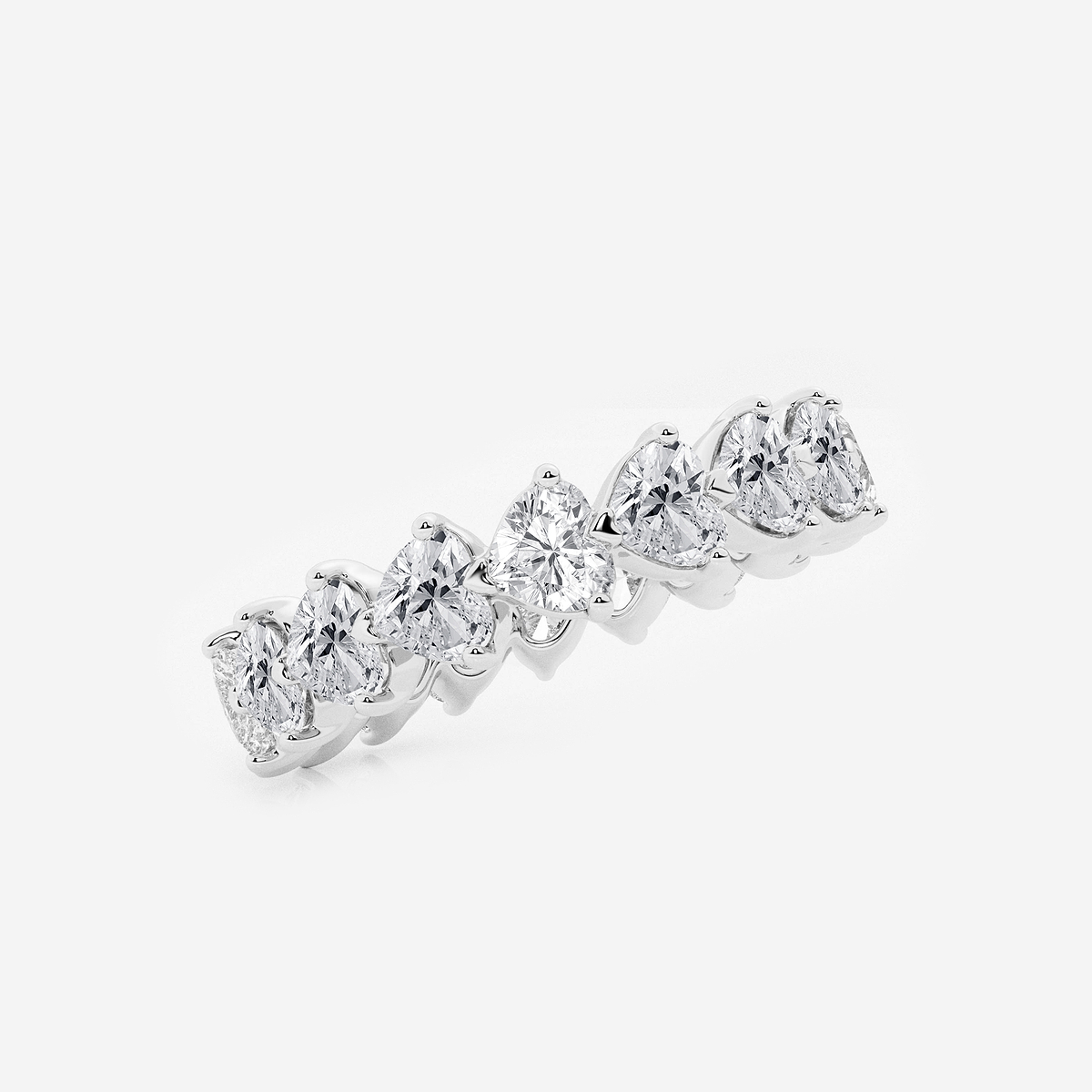 Additional Image 1 for  3 5/8 ctw Floating Heart Lab Grown Diamond Eternity Band - 4.8mm Width