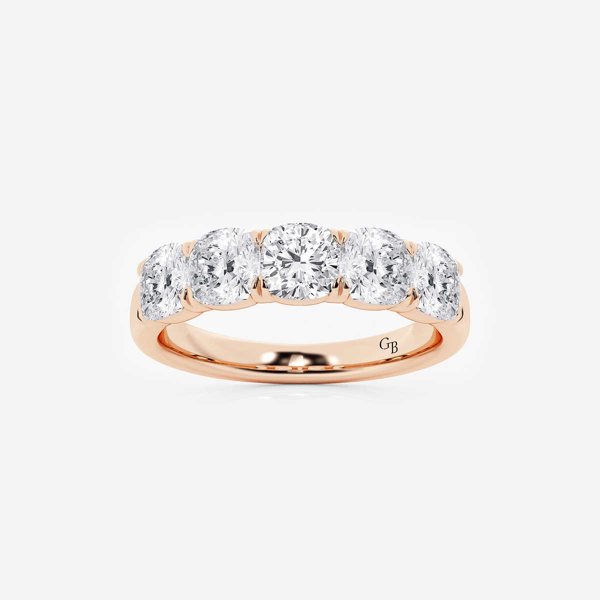 2 ctw Cushion Lab Grown Diamond Five-Stone Anniversary Band