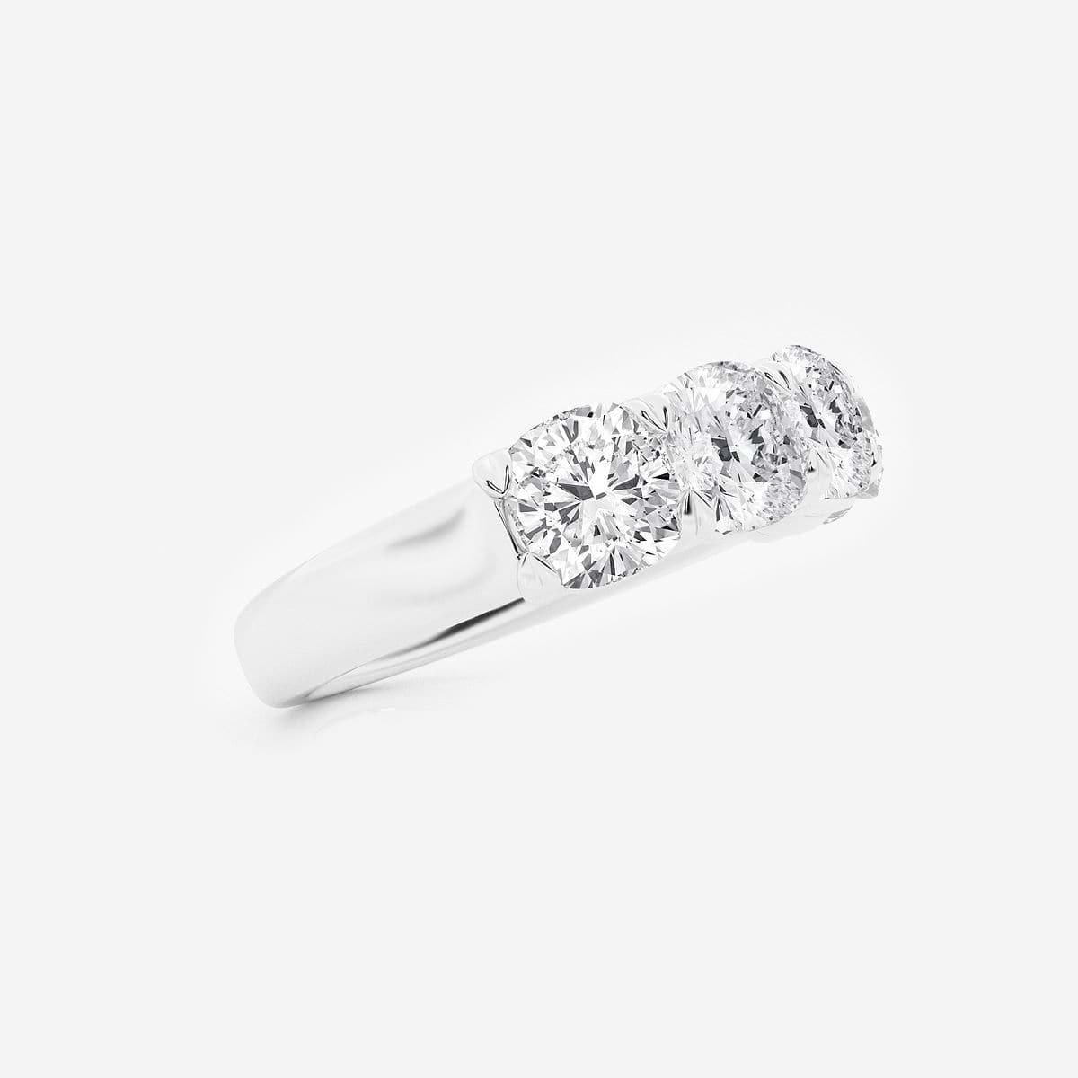 2 ctw Cushion Lab Grown Diamond Five-Stone Anniversary Band 14K White Gold, FG, VS2+