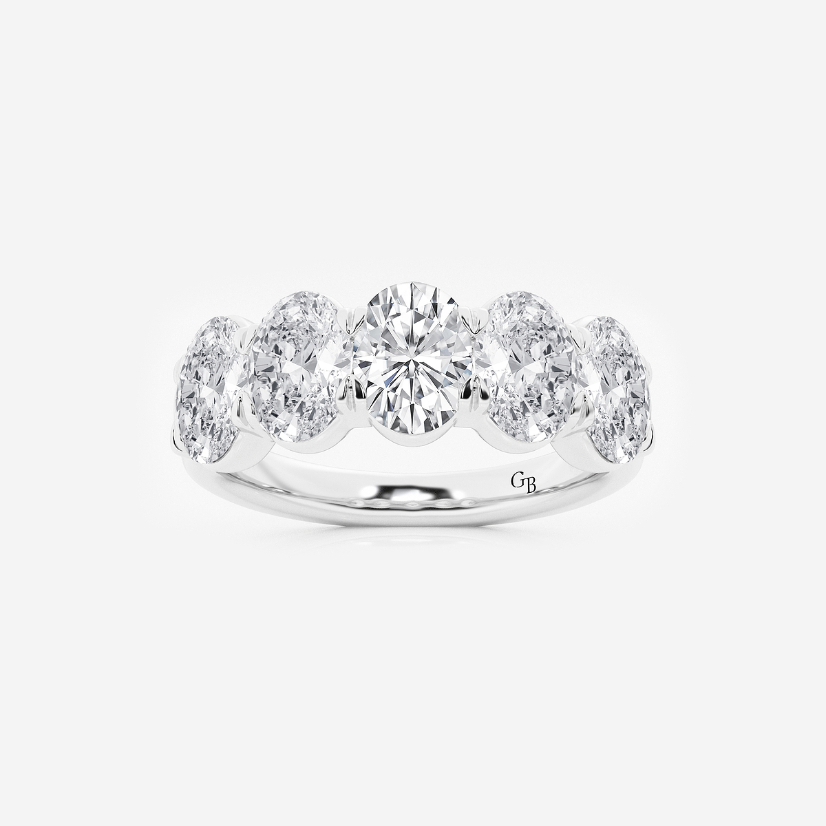 3 ctw Oval Lab Grown Diamond Five-Stone Anniversary Band