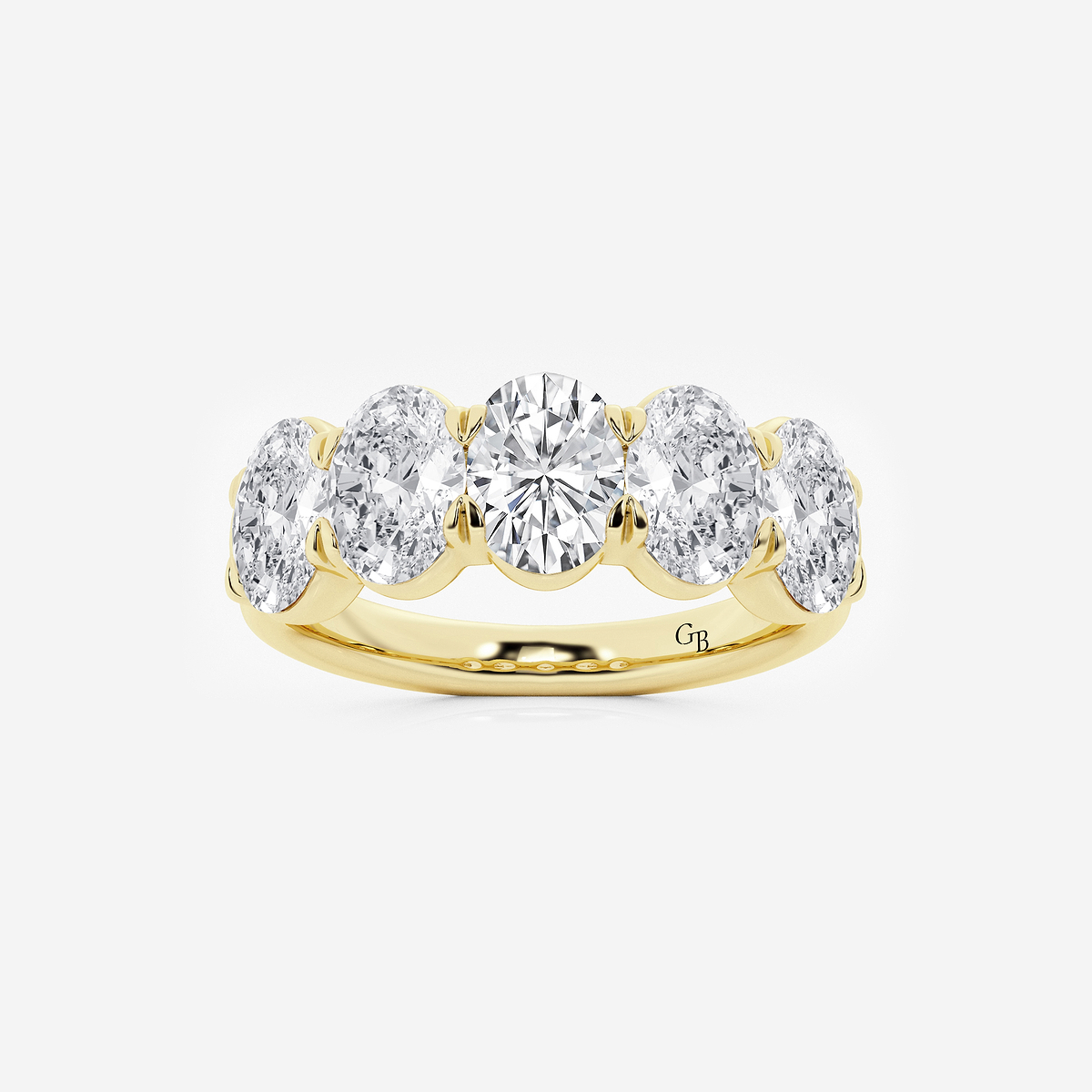 3 ctw Oval Lab Grown Diamond Five-Stone Anniversary Band