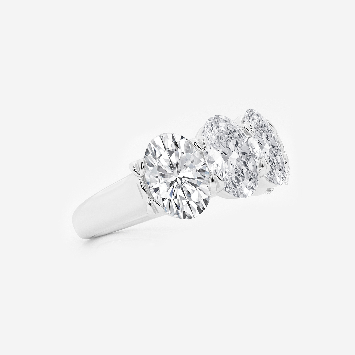 5 ctw Oval Lab Grown Diamond Five-Stone Anniversary Band Platinum, FG, VS2+