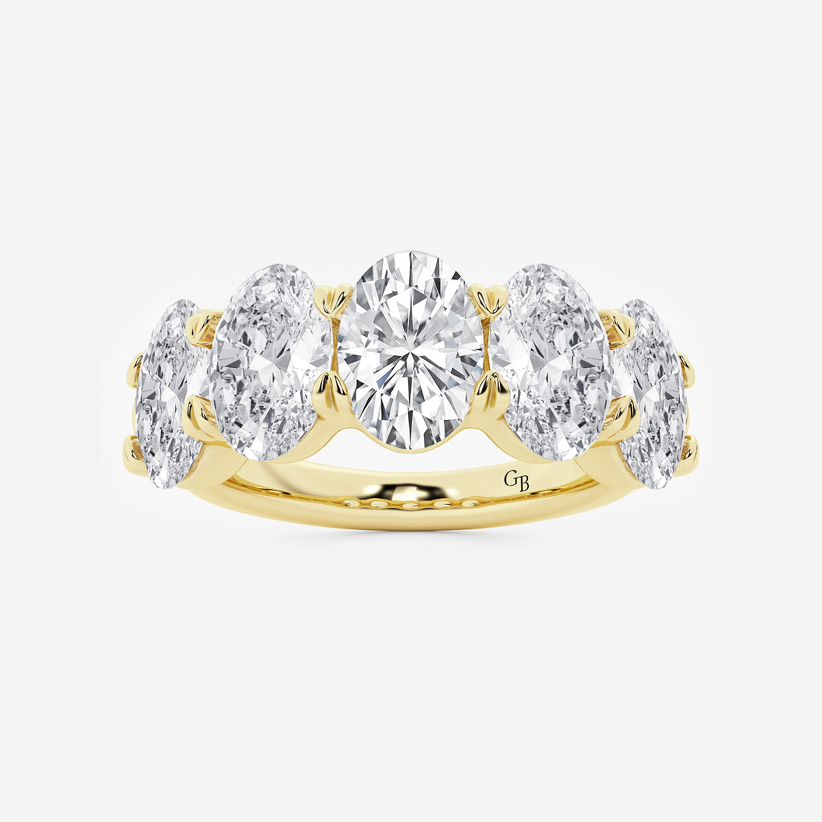 5 ctw Oval Lab Grown Diamond Five-Stone Anniversary Band
