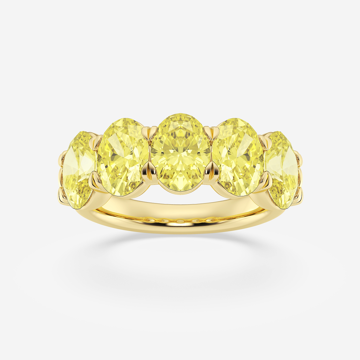 5 ctw Oval Lab Grown Diamond Five-Stone Anniversary Band