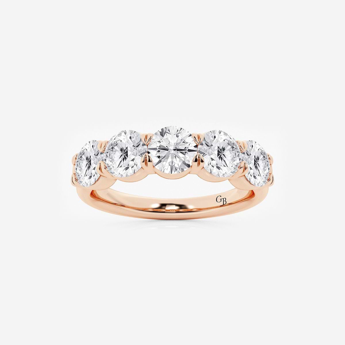 2 ctw Round Lab Grown Diamond Five-Stone Anniversary Band