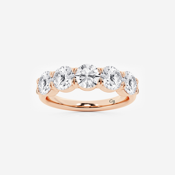 2 ctw Round Lab Grown Diamond Five-Stone Anniversary Band