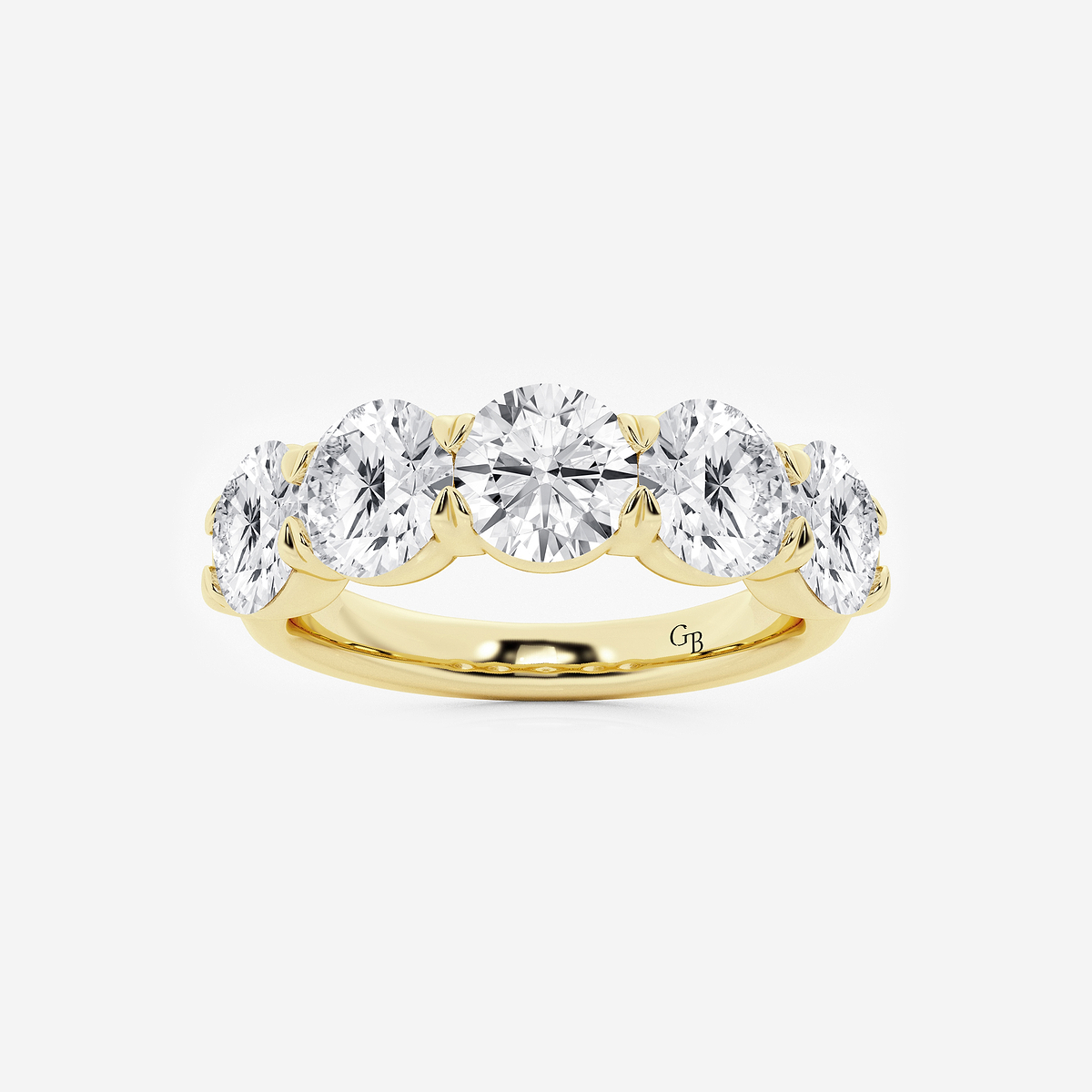 3 ctw Round Lab Grown Diamond Five-Stone Anniversary Band