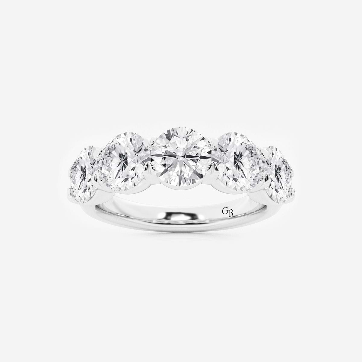 3 ctw Round Lab Grown Diamond Five-Stone Anniversary Band Platinum, DE, VS1