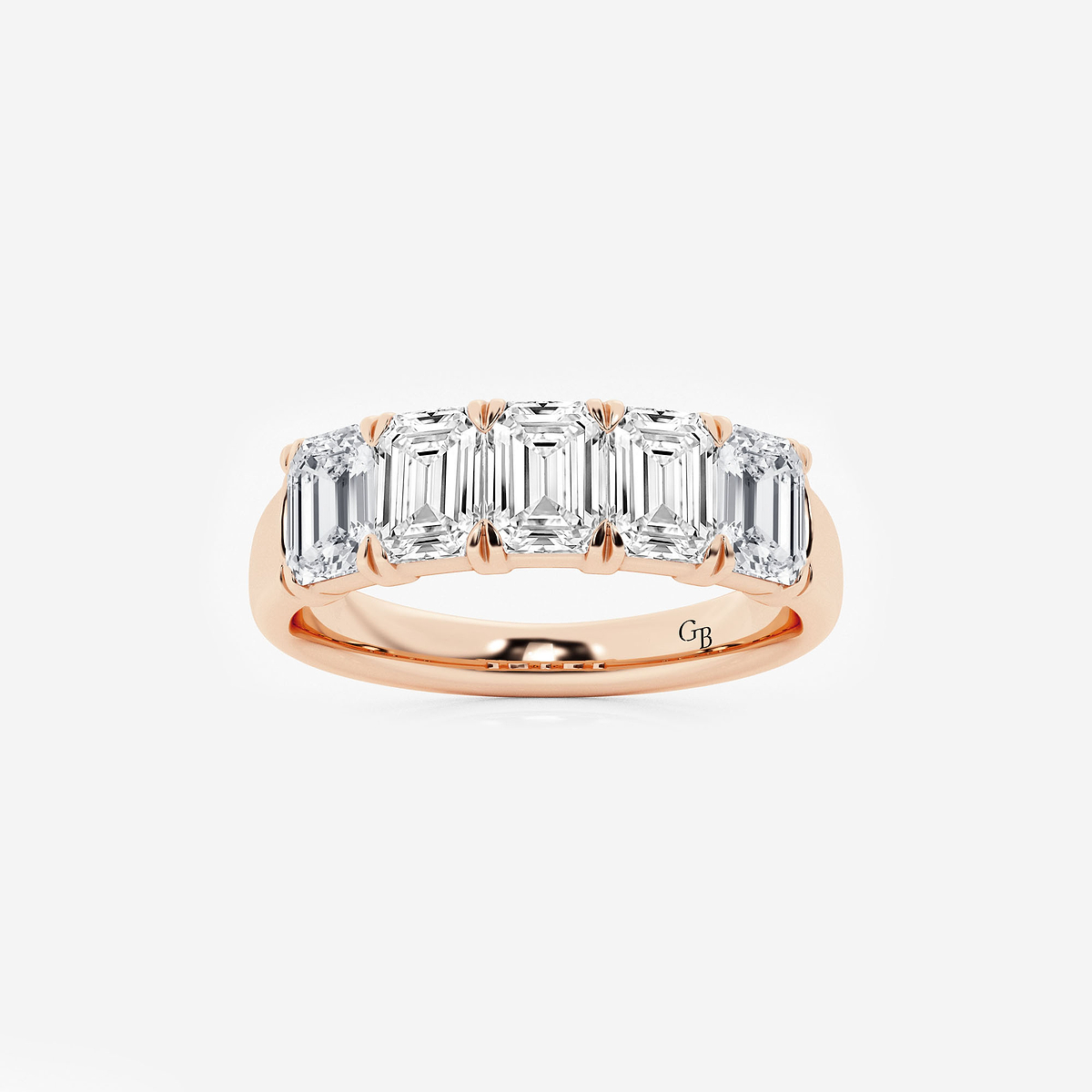 2 ctw Emerald Lab Grown Diamond Five-Stone Anniversary Band