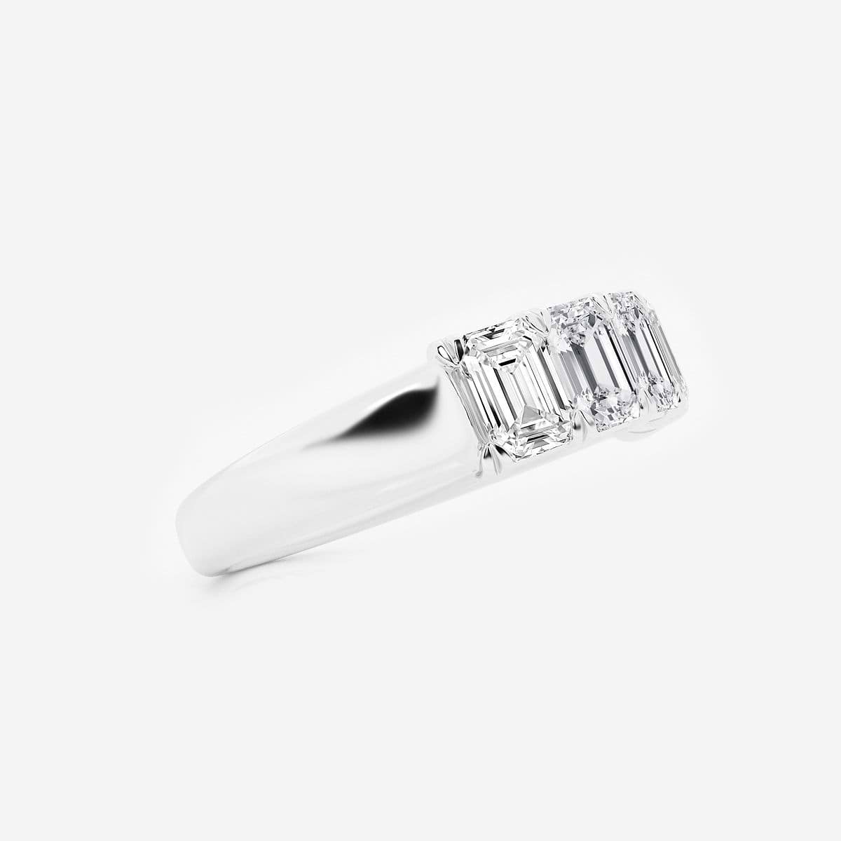2 ctw Emerald Lab Grown Diamond Five-Stone Anniversary Band 14K White Gold, FG, VS2+