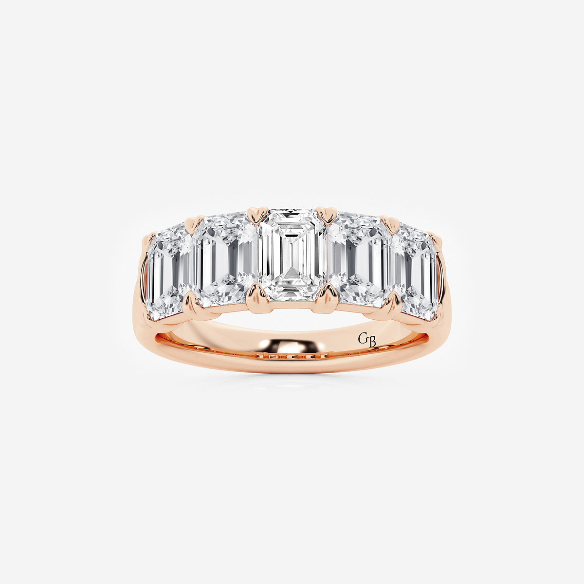 3 ctw Emerald Lab Grown Diamond Five-Stone Anniversary Band