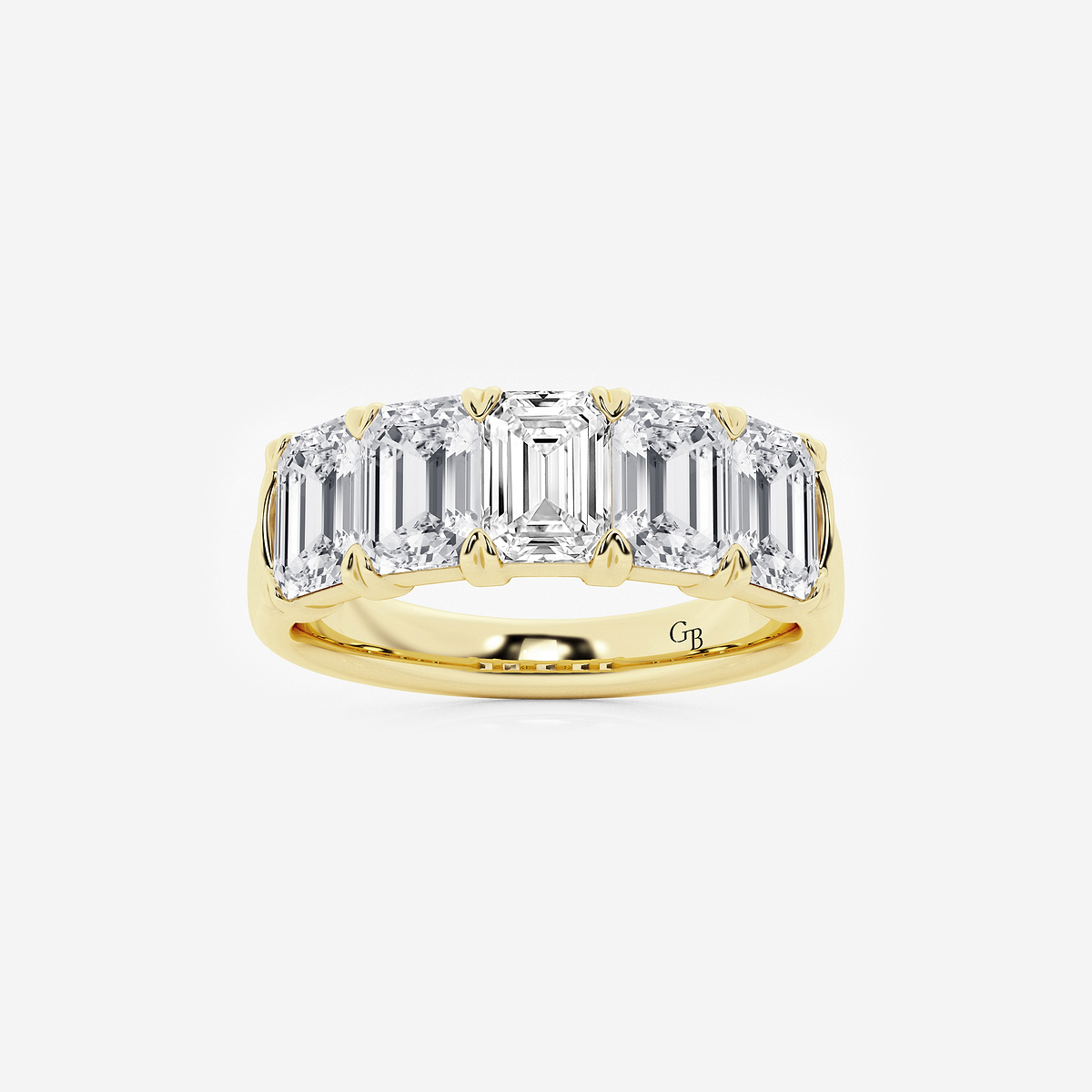 3 ctw Emerald Lab Grown Diamond Five-Stone Anniversary Band
