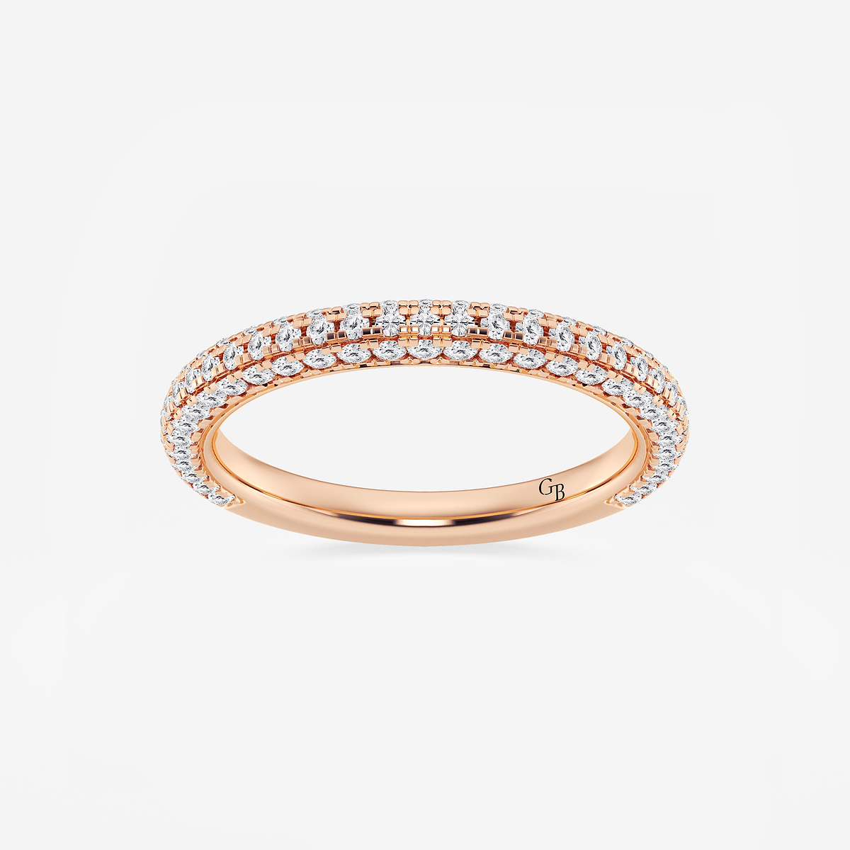 5/8 ctw Round Lab Grown Diamond Rollover Pave Wedding Band