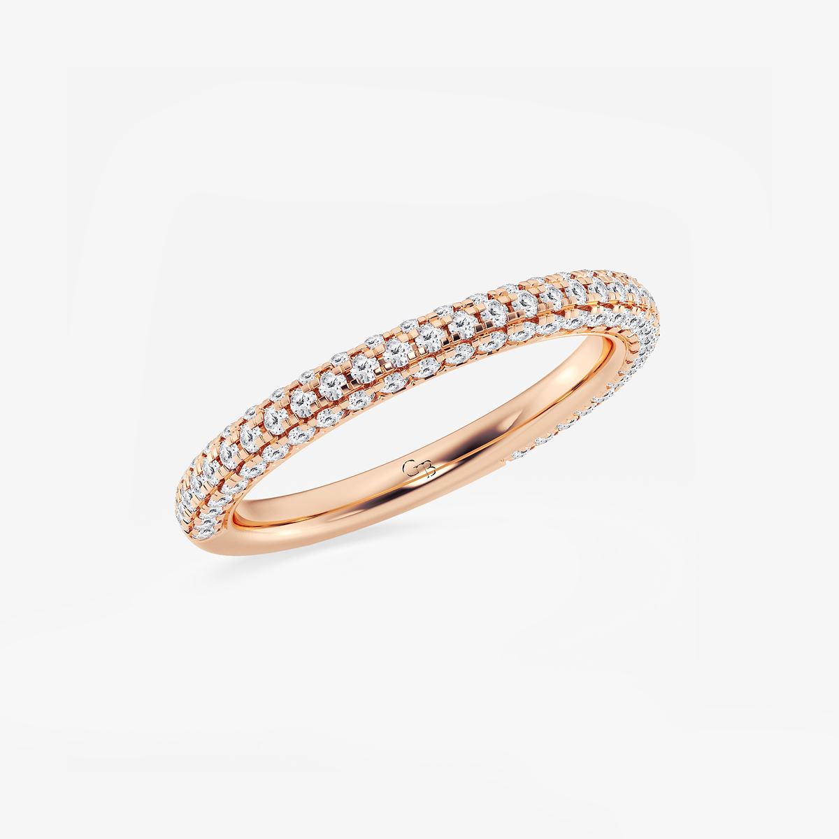 Additional Image 1 for  5/8 ctw Round Lab Grown Diamond Rollover Pave Wedding Band