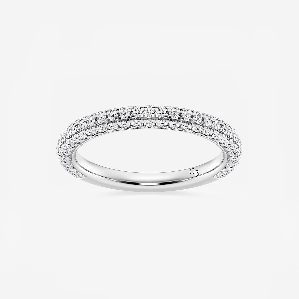 5/8 ctw Round Lab Grown Diamond Rollover Pave Wedding Band