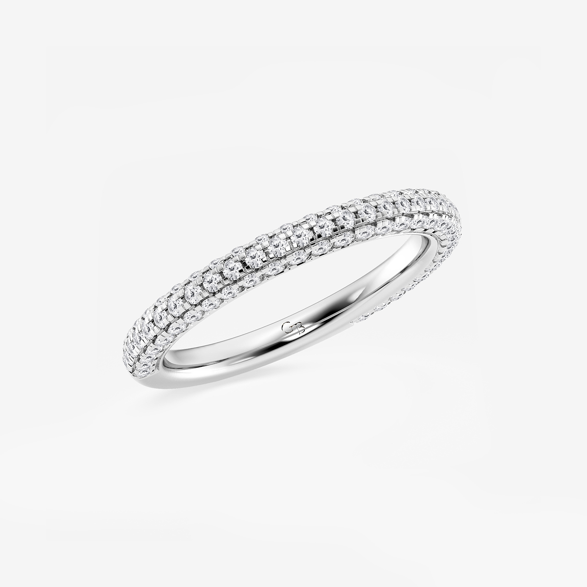 Additional Image 1 for  5/8 ctw Round Lab Grown Diamond Rollover Pave Wedding Band