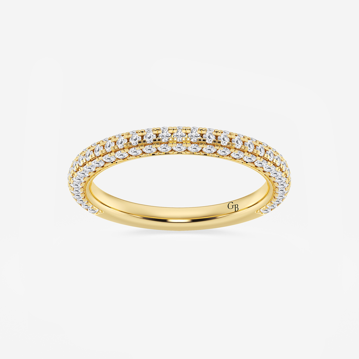 5/8 ctw Round Lab Grown Diamond Rollover Pave Wedding Band