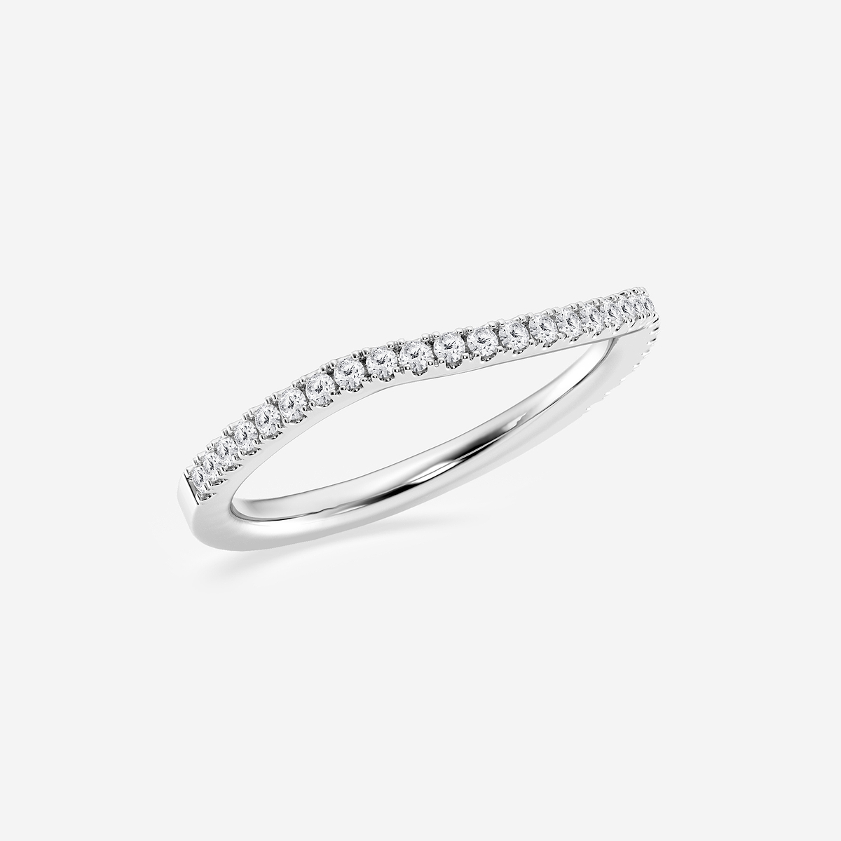 Additional Image 1 for  1/5 ctw Round Lab Grown Diamond Contour Wedding Band