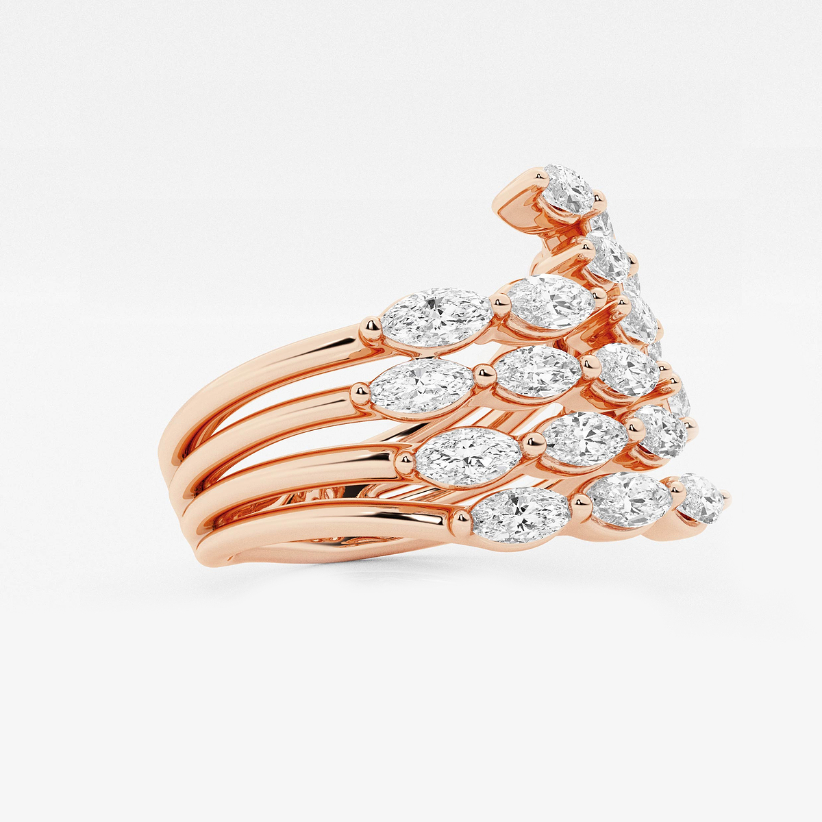 Additional Image 1 for  1 3/4 ctw Marquise Lab Grown Diamond Open Band